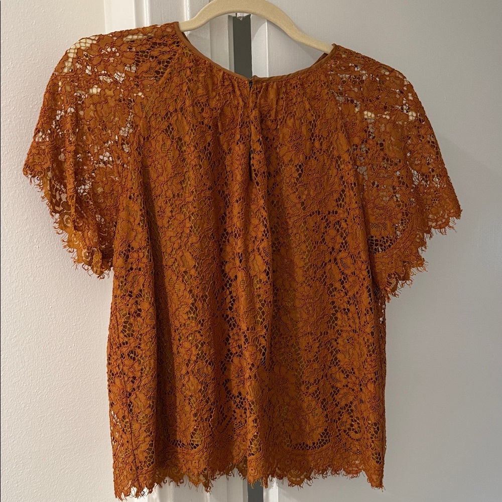 J. Crew Women's Lace Blouse in Rust